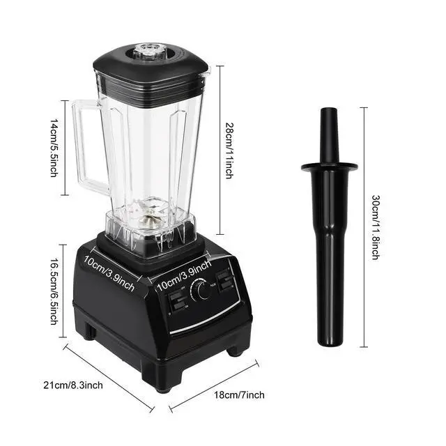 Alt view image 2 of 7 - Professional Blender 3HP 2L Heavy Duty Commercial Blender Mixer Juicer 2200W NEW