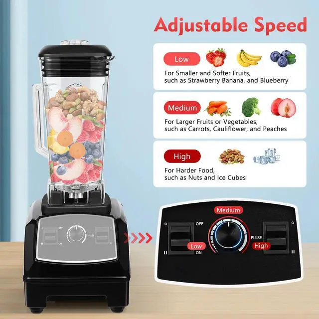 Alt view image 5 of 7 - Professional Blender 3HP 2L Heavy Duty Commercial Blender Mixer Juicer 2200W NEW