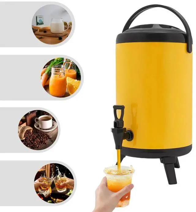 Alt view image 2 of 7 - Stainless Steel Insulated Beverage Dispenser Cold Hot Drink Dispenser for Party