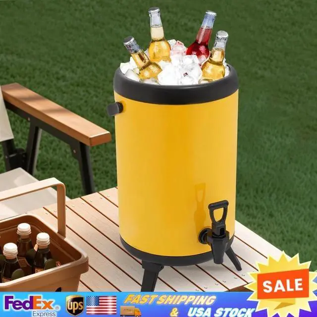 Main image of Stainless Steel Insulated Beverage Dispenser Cold Hot Drink Dispenser for Party