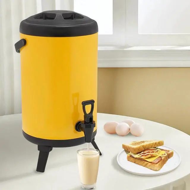 Alt view image 3 of 7 - Stainless Steel Insulated Beverage Dispenser Cold Hot Drink Dispenser for Party