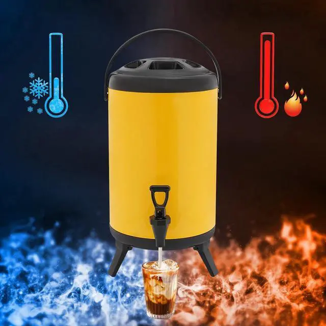 Alt view image 6 of 7 - Stainless Steel Insulated Beverage Dispenser Cold Hot Drink Dispenser for Party