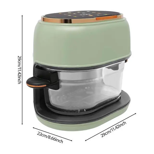 Alt view image 2 of 7 - 4L/4.23 Qt Tabletop Electric Air Fryer Large Air Fryer Visible Glass Air Fryer