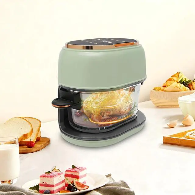 Alt view image 6 of 7 - 4L/4.23 Qt Tabletop Electric Air Fryer Large Air Fryer Visible Glass Air Fryer