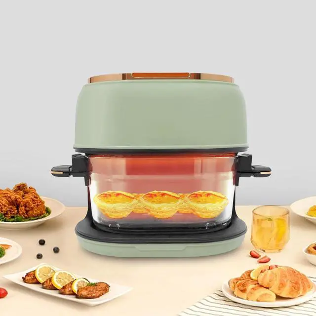 Alt view image 5 of 7 - 4L/4.23 Qt Tabletop Electric Air Fryer Large Air Fryer Visible Glass Air Fryer
