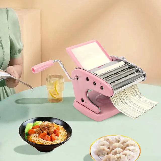 Alt view image 2 of 7 - Fresh Pasta Maker Roller Machine for Spaghetti Noodle Fettuccine Stainless Steel