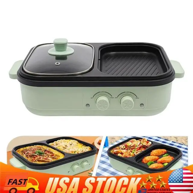 Main image of Electric Hot Pot With Grill Area, Multi-purpose Hot Pot, 2-In-1 Electric Hot Pot
