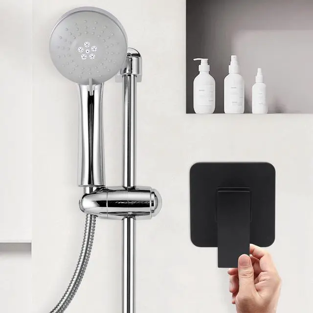 Alt view image 2 of 7 - Shower Tap Control Valve Brass +Handle Bathroom Hot/Cold Mixer Faucet Wall Mount
