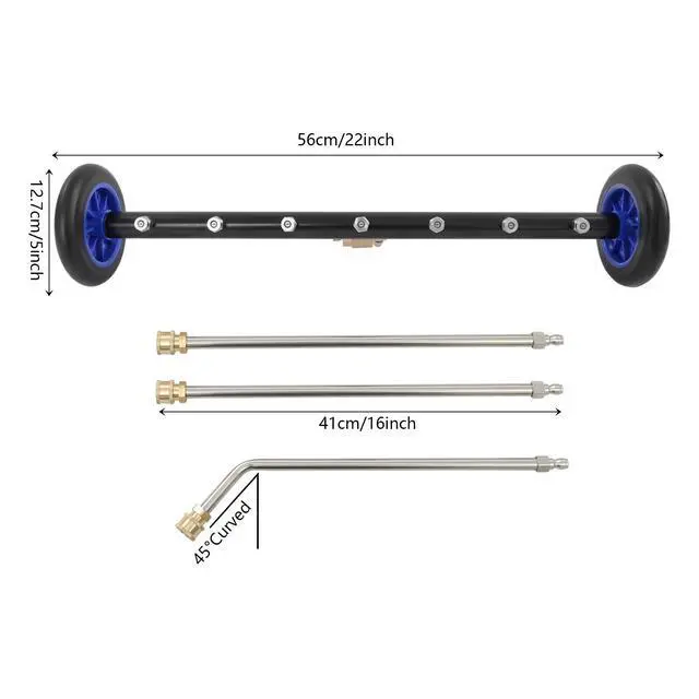 Alt view image 4 of 7 - 22" 2-in-1 Undercarriage Pressure Under Car Washer Cleaner Water Broom 7 Nozzles