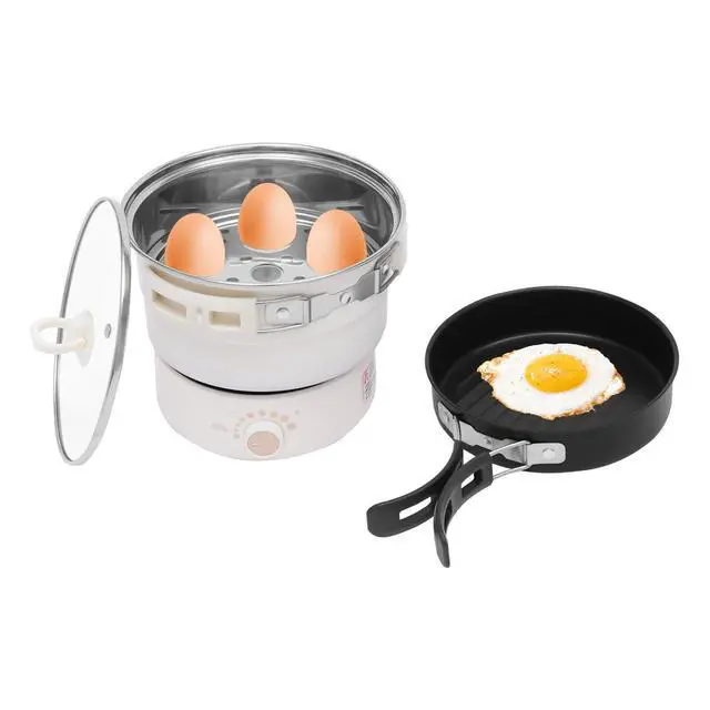 Alt view image 3 of 7 - 1.6L Mini Hot Pot Multifunction Split Electric Cooker with Steamer 110V 500W New