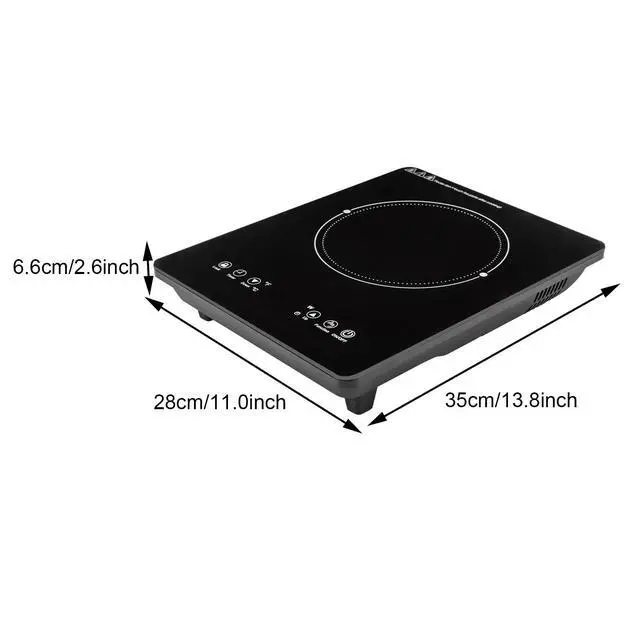 Alt view image 6 of 7 - Electric Induction Cooktop Built-in Stove Top Single Burners Portable w/ Timer