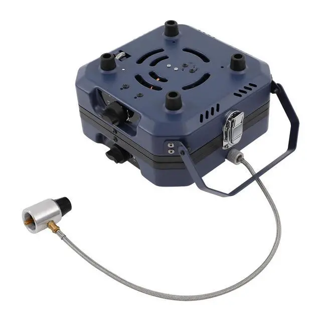 Alt view image 6 of 7 - 2 Burners Camping Stove Grill Pan w/ Handle, Portable Folding Gas Stove for Camp