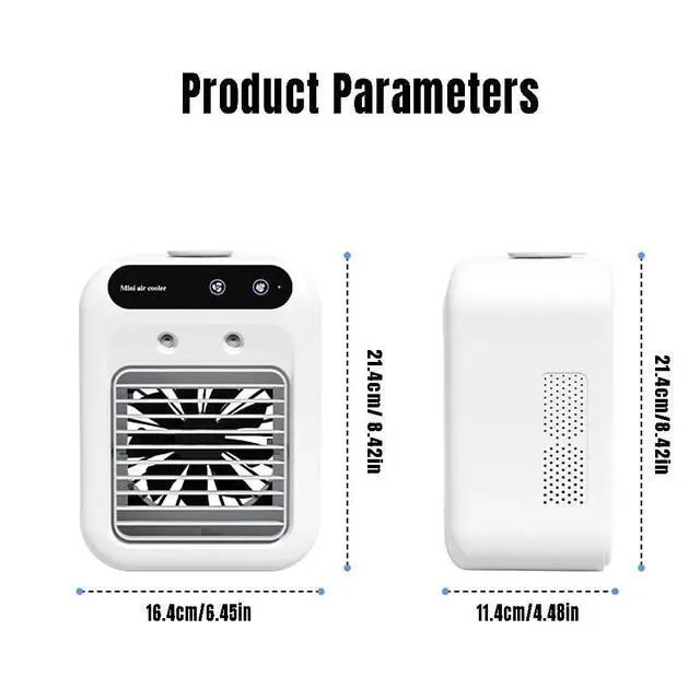 Alt view image 2 of 7 - Portable Air Conditioner Rechargeable Mini AC Cooling Fan 2 Speed Spray