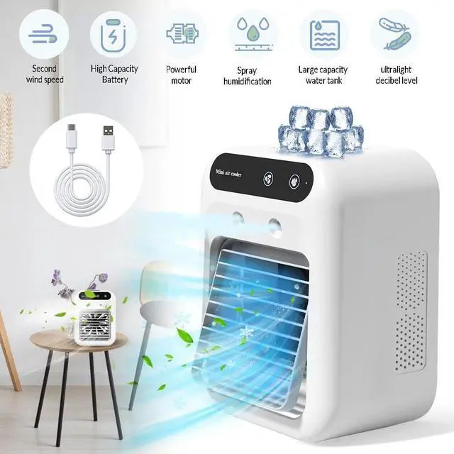 Main image of Portable Air Conditioner Rechargeable Mini AC Cooling Fan 2 Speed Spray