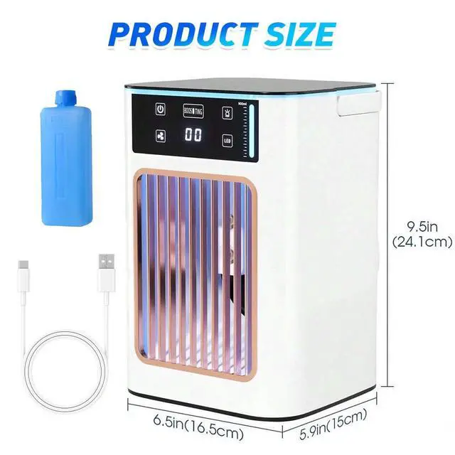 Alt view image 2 of 7 - Upgraded USB Personal Desk Air Cooler Portable Air Conditioners W/3 Speeds