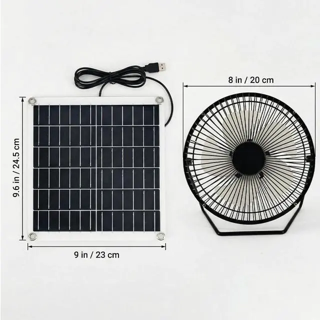 Alt view image 7 of 7 - 60W Solar Rechargeable Dual-Use Table Fan/Floor Fan For Outdoor Greenhouse