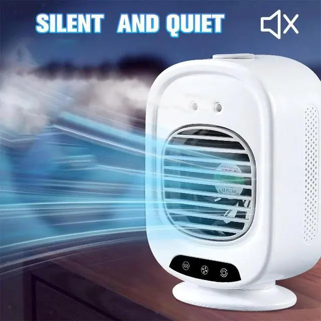 Alt view image 4 of 7 - 3 Speed Air Cooler Mini Desktop Rechargeable Smart Ice Mist Humidifier for Home