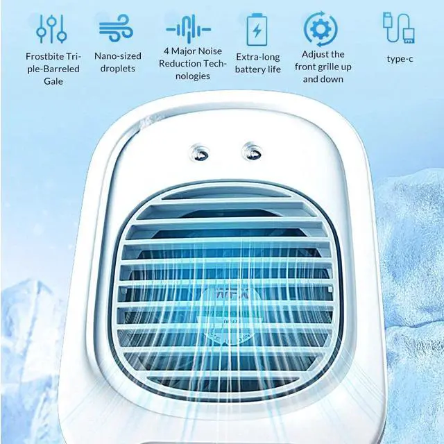 Alt view image 6 of 7 - 3 Speed Air Cooler Mini Desktop Rechargeable Smart Ice Mist Humidifier for Home