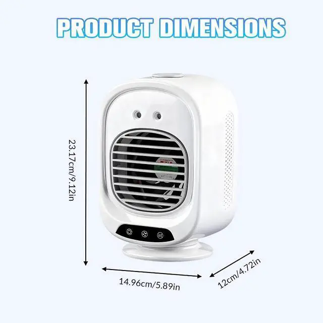 Alt view image 2 of 7 - 3 Speed Air Cooler Mini Desktop Rechargeable Smart Ice Mist Humidifier for Home