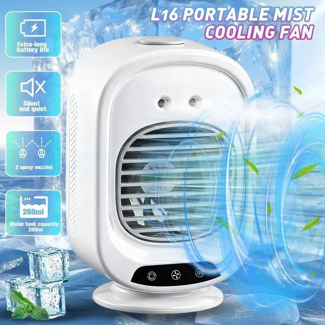 Main image of 3 Speed Air Cooler Mini Desktop Rechargeable Smart Ice Mist Humidifier for Home