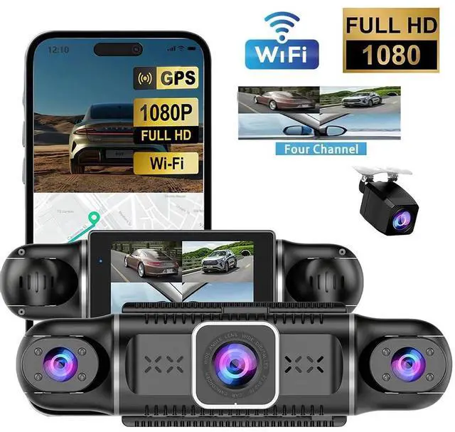 Alt view image 2 of 7 - Car DVR Dash Cam WiFi GPS FHD 4 Lens*1080P Dashboard Camera Loop Video Recorder