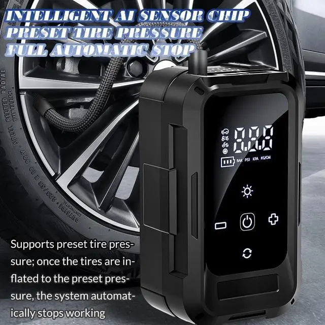 Alt view image 4 of 7 - Portable Air Compressor Digital Display Portable Tire Inflator Rechargeable Pump