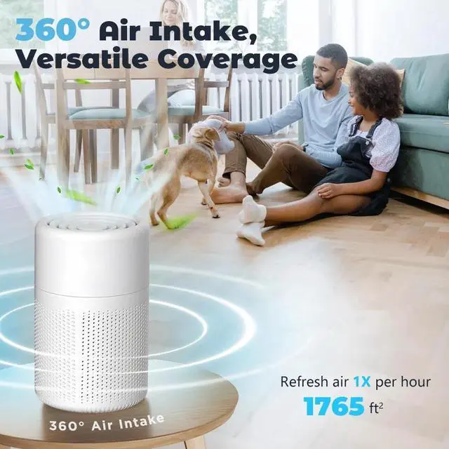 Alt view image 5 of 7 - Air Purifier W/HEPA Small Air Purifier for Smoke Allergies Pet Dander Odor
