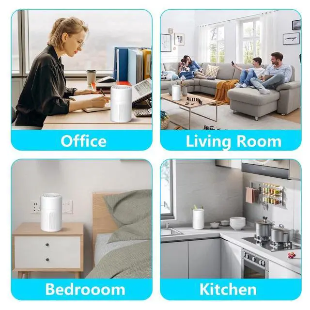 Alt view image 7 of 7 - Air Purifier W/HEPA Small Air Purifier for Smoke Allergies Pet Dander Odor