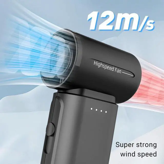 Alt view image 6 of 7 - Portable Handheld Turbo Fan 5000mah Usb Rechargeable Multi-Purpose Pocket Fan