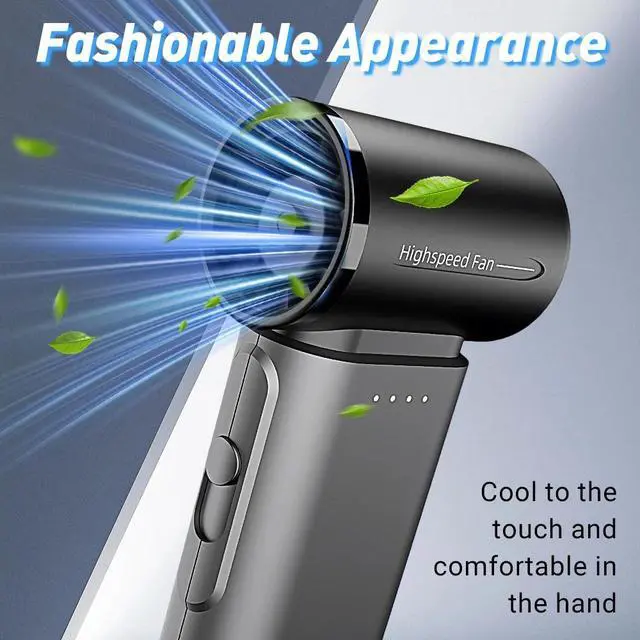 Alt view image 4 of 7 - Portable Handheld Turbo Fan 5000mah Usb Rechargeable Multi-Purpose Pocket Fan