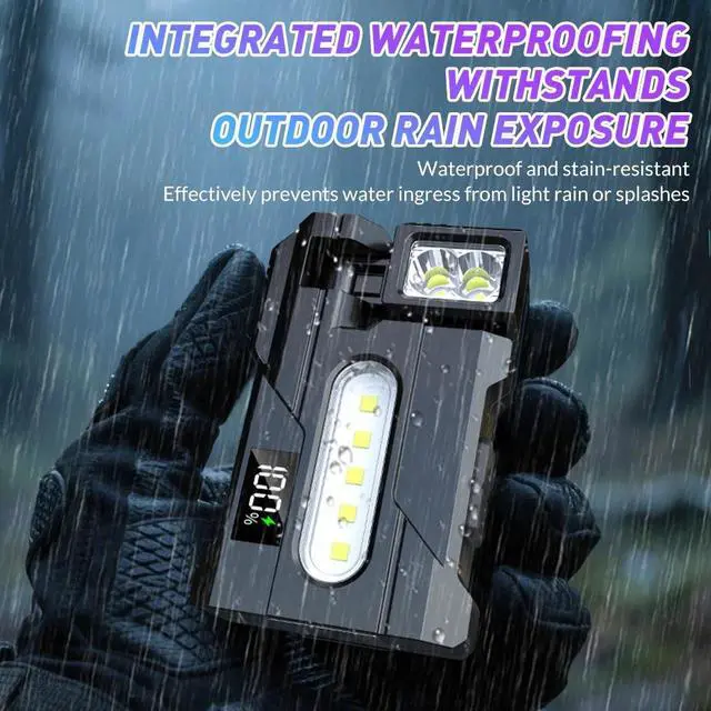 Alt view image 4 of 7 - 400 Lumens Magnetic Base Waterproof Portable Light LED Mini Keychain Flashlight