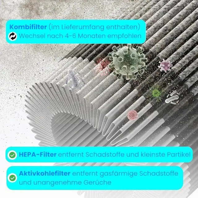 Alt view image 4 of 7 - Desktop Air Purifier HEPA Filter Odor Remove Mini Air Cleaner for Office Bedroom