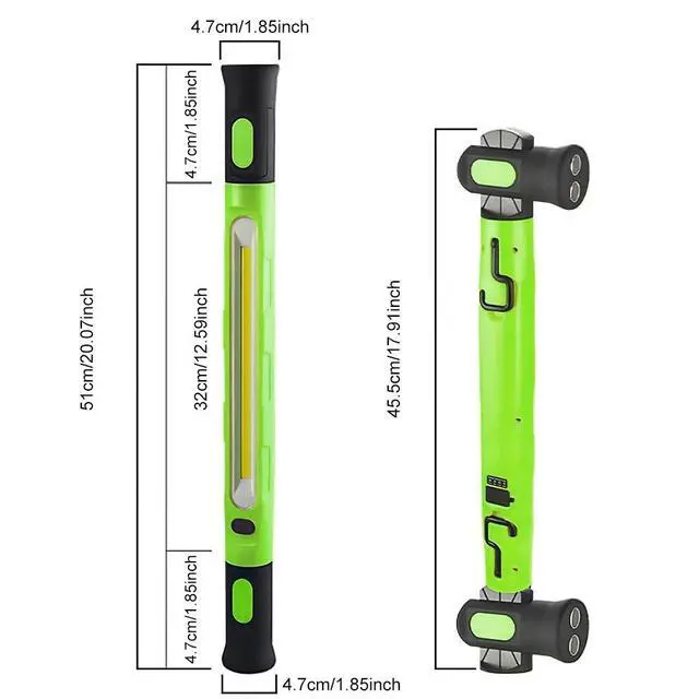 Alt view image 7 of 7 - 3000LM 5000mAh LED Magnetic Light Bar with Hooks for Mechanic/Car Repairing
