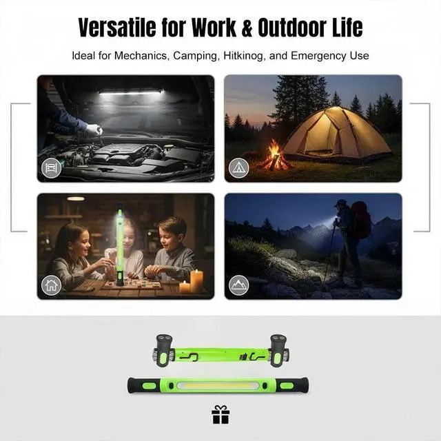 Alt view image 4 of 7 - 3000LM 5000mAh LED Magnetic Light Bar with Hooks for Mechanic/Car Repairing