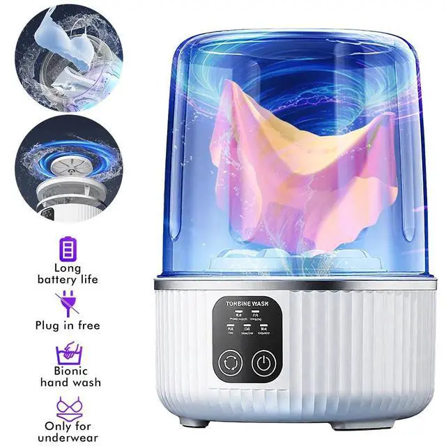 Alt view image 2 of 7 - Cordless Washing Machine W/Laundry Cup Automatic Laundry Cup Mini Special Washer