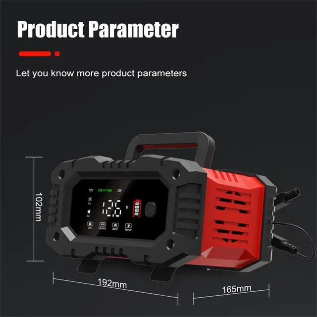 Alt view image 6 of 7 - 12V24V Fully-Automatic Smart Car Battery Charger Maintainer Trickle Fast Charger