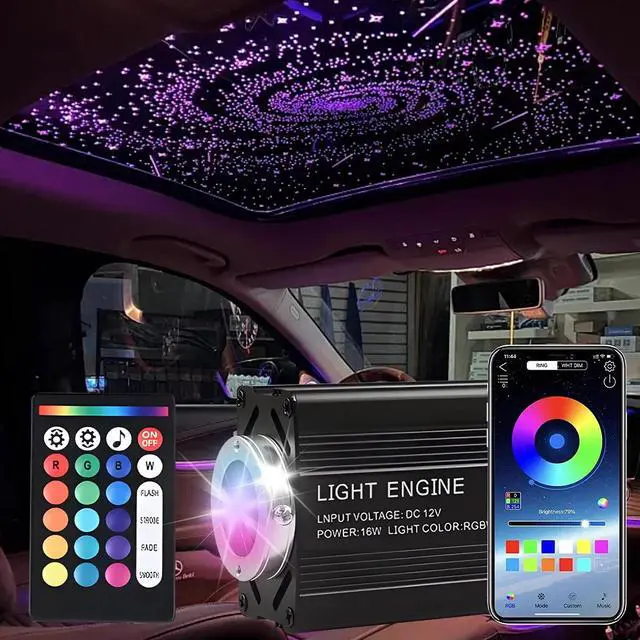Alt view image 4 of 7 - 1000PCS Twinkle Meteor Fiber Optic Star Lights for Car APP & Remote Control