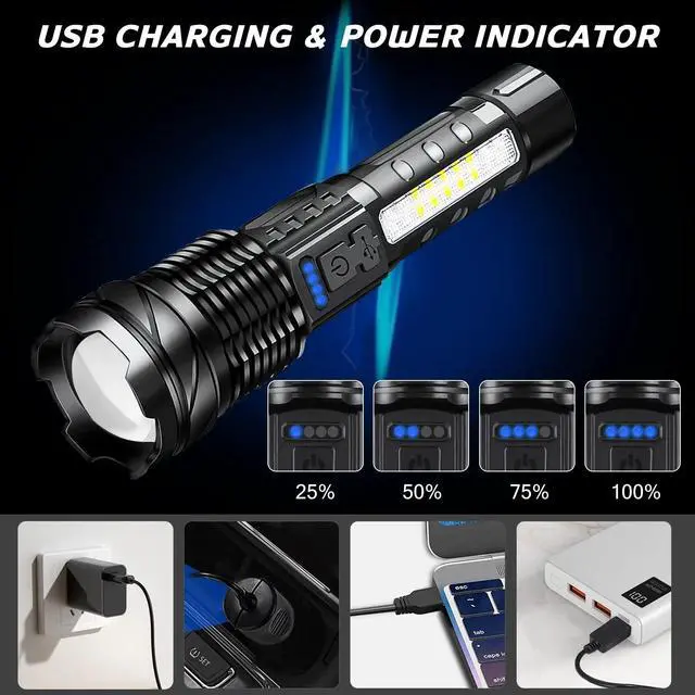 Alt view image 5 of 7 - Tactical Flashlight Bright Military Grade Portable Handheld Flash Light Torch US