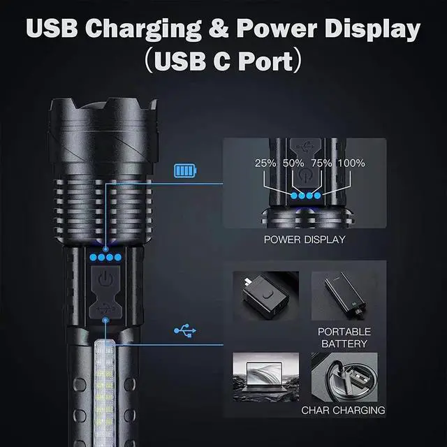 Alt view image 2 of 7 - Tactical Flashlight Bright Military Grade Portable Handheld Flash Light Torch US