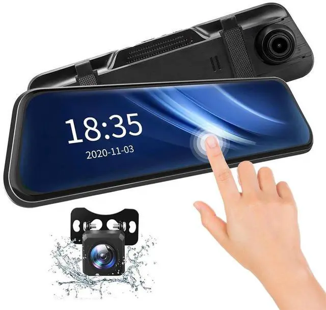 Main image of 10" Touch Screen Dash Cam 1080P Dual Lens Car DVR Recorder Front and Rear Camera