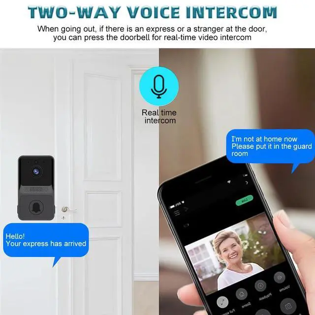 Alt view image 2 of 7 - Wireless Security WiFi Smart Doorbell Intercom Video Camera Bell Chime Door Ring