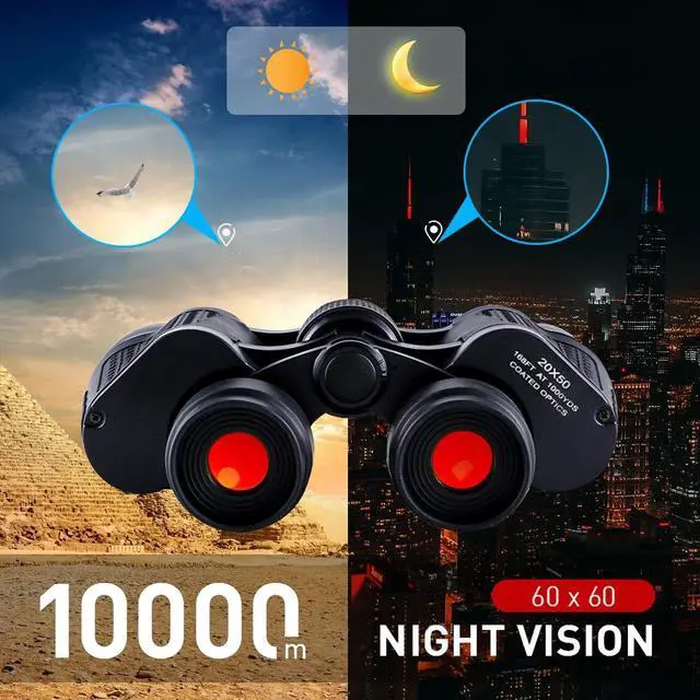Alt view image 2 of 7 - Day/Night HD Binoculars Zoom Outdoor Travel Portable 180x100 Telescope Hunting