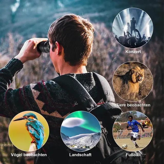 Alt view image 6 of 7 - Day/Night HD Binoculars Zoom Outdoor Travel Portable 180x100 Telescope Hunting