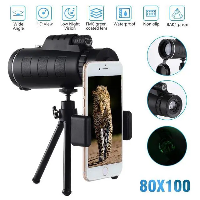 Alt view image 7 of 7 - HD Zoom Monocular Starscope Monocular Telescope BAK4 Outdoor Day / Night Vision