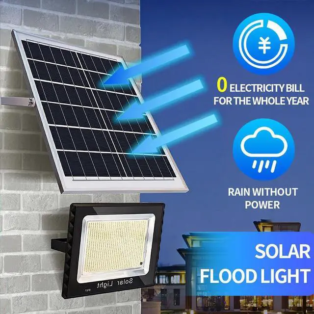 Alt view image 3 of 7 - LED 300W Solar Flood Light Security Wall Yard Outdoor Street Lamp Remote Control