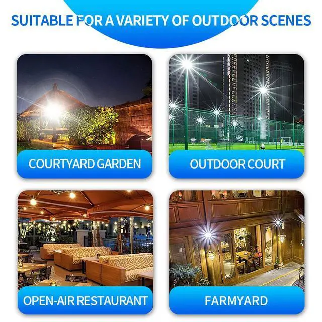 Alt view image 7 of 7 - LED 300W Solar Flood Light Security Wall Yard Outdoor Street Lamp Remote Control