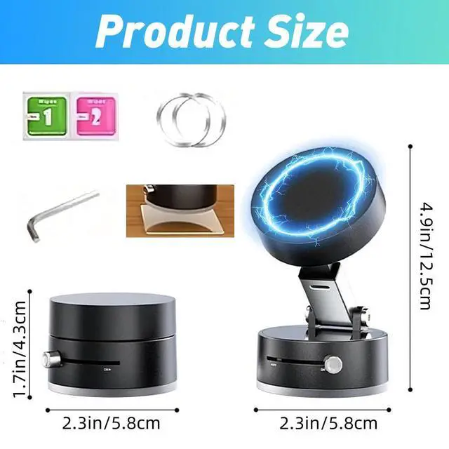 Alt view image 2 of 7 - Foldable Adjustable Vacuum Magnetic Phone Holder for Car/Bathroom/Gym/Kitchen