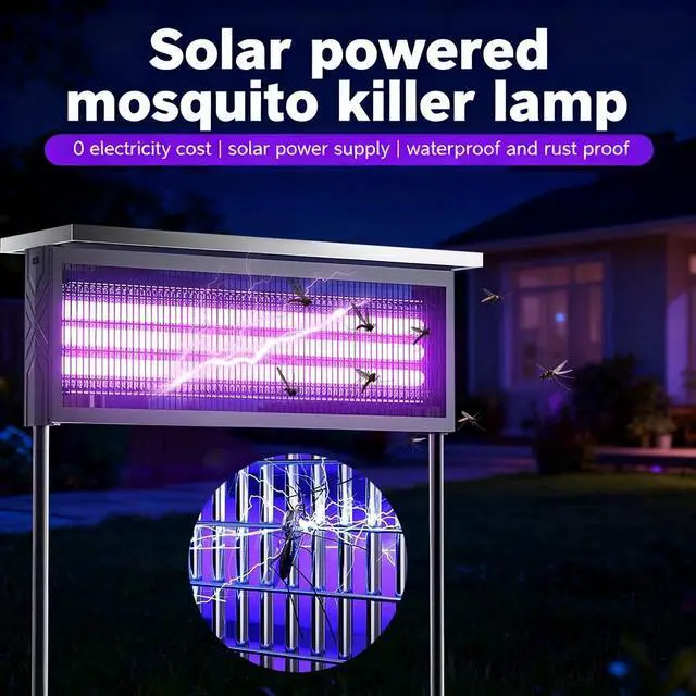 Alt view image 4 of 7 - Lamp Insect Killer Mosquito Zapper Bug Pest Fly Trap Electric Outdoor Light Lawn