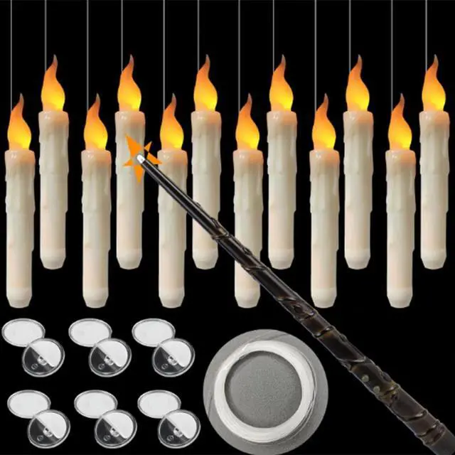 Main image of 12PCS Flameless Floating Holiday Candle with Remote Control LED Candles Lights