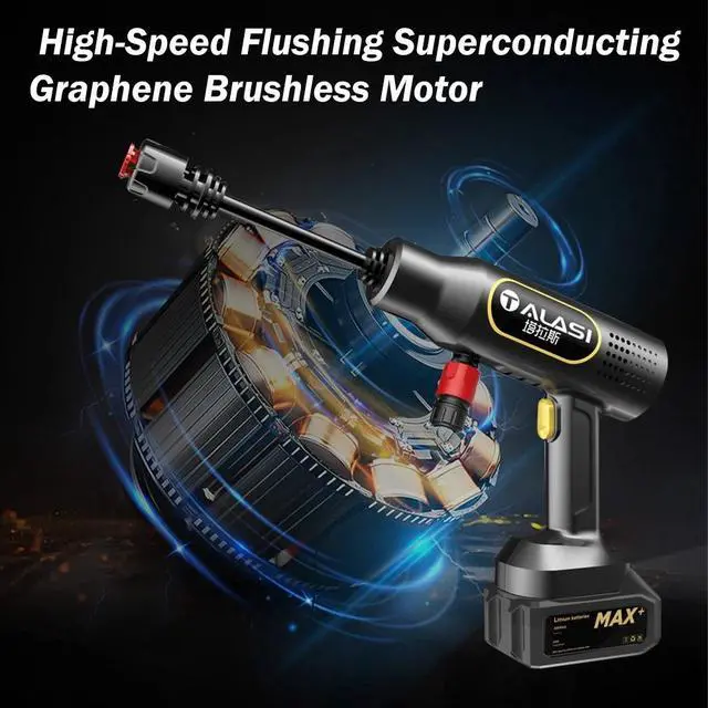 Alt view image 4 of 7 - Wireless High Pressure Car Washing Gun Portable Powerful Car Cleaning Machine
